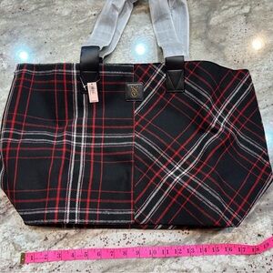 Plaid Tote Bag with Black and Red Design - Victoria’s Secret - New